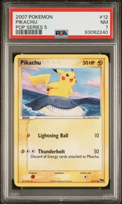 2007 POKEMON POP SER 5 #12 PIKACHU PSA 7 - Image 1