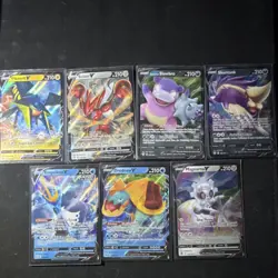 Pokemon TCG Sword & Shield V Card Lot 7 Holo Vikavolt Scizor Slowbro - Image 1