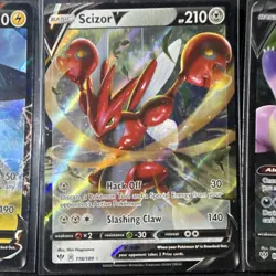 Pokemon TCG Sword & Shield V Card Lot 7 Holo Vikavolt Scizor Slowbro - Image 2