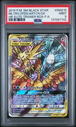 Pokemon Moltres & Zapdos & Articuno GX Hidden Fates ETB FA Promo SM210 PSA 9 - Image 1