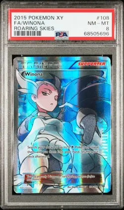 2015 POKEMON XY ROARING SKIES #108 FULL ART/WINONA PSA 8 - Image 1
