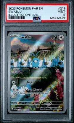 2023 POKEMON PAR EN-PARADOX RIFT ILLUSTRATION RARE #213 SWABLU PSA 9 - Image 1