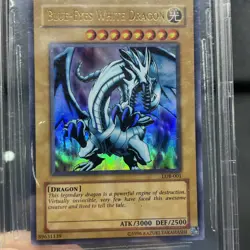 2002 LOB 001 Blue-Eyes White Dragon Unlimited UR Yu-Gi-Oh Card - Beckett 9.5 - Image 3