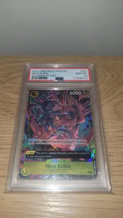 2024 One Piece op09 EN Nico Robin Alternate Art #107 Psa 10 - Image 1