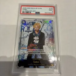 2025 ONE PIECE OP13 120 CARRYING ON HIS WILL SABO SEC ALT ART PARALLEL PSA 9 - Image 1