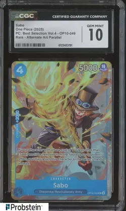 2025 One Piece PC Best Selection Vol.4 #OP10-049 Sabo Parallel CGC 10 - Image 1