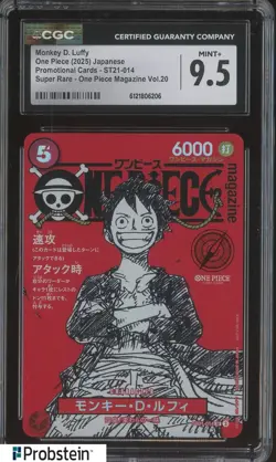 2025 One Piece Japanese ST21 Promo Magazine Vol.20 #014 Monkey D. Luffy CGC 9.5 - Image 1