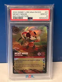 SEQUENTIAL # DISNEY LORCANA TCG 1 SET OF 6 EN D23 COLLECTION ALL PSA 10 GEM MINT - Image 2