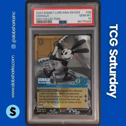 2024 DISNEY LORCANA D23 COLLECTION #06 OSWALD THE LUCKY RABBIT PSA 10 - Image 1