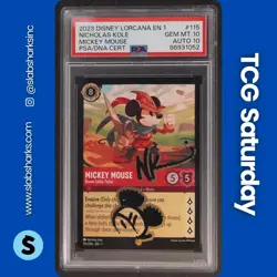2023 DISNEY LORCANA 1ST CHAP. #115/204 MICKEY MOUSE NICHOLAS KOLE AUTO 10 PSA 10 - Image 1
