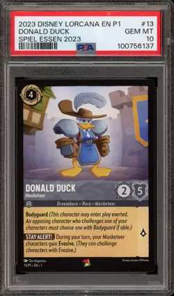 Disney Lorcana Donald Duck '23 Spiel Essen Promo 13/P1 PSA 10 Gem Mint - Image 1