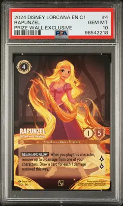2024 DISNEY LORCANA EN CHALLENGE PROMO PRIZE WALL EXCLUSIVE #4 RAPUNZEL PSA 10 - Image 1