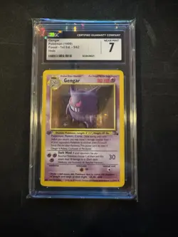 1999 Pokemon TCG Fossil 1st Edition Gengar Holo Rare Card 5/62 CGC 7 - Image 1