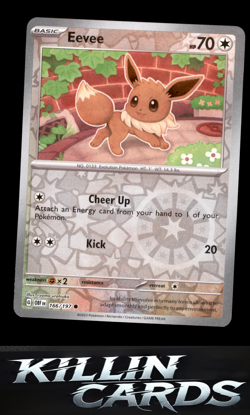 Reverse Holofoil Eevee 166/197 Pokemon Common SV03: Obsidian Flames Card NM - Image 1