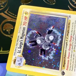 Lt. Surge's Magneton Holo SWIRL 1st Edition Gym Heroes 8/132 Pokemon Card LP + - Image 4