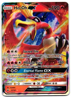 Ho-Oh GX 21/147 - Burning Shadows Rare GX Pokemon TCG Holo - NM Card - Image 1