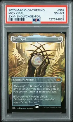 Mox Opal Borderless Foil Near Mint MTG Double Masters PSA 8 - Image 1