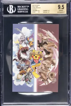 2022 POKEMON POST CARD PIKACHU FOSSIL MUSEUM BGS 9.5 - Image 1