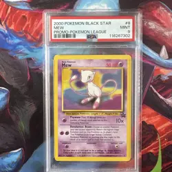 2000 POKEMON PROMO BLACK STAR POKEMON LEAGUE #8 MEW PSA 9 - Image 1