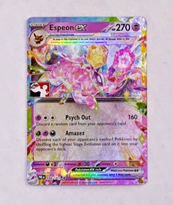 Pokemon TCG Espeon ex 034/131 Prismatic Evolutions Prize Pack Series Stamped NM - Image 1