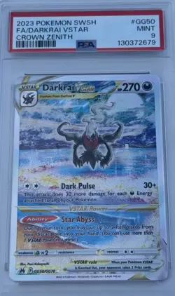 Pokemon Darkrai VSTAR GG50 Ultra Rare Holo Crown Zenith Galarian Gallery PSA 9 - Image 1