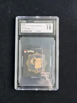 CGC 10 GEM-MINT - 24k Gold Plated RAICHU Pokemon Candy Stickers 2023 Korean IO35 - Image 1