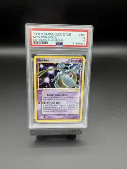 Pokemon Mewtwo Gold Star 2006 Ex Holon Phantoms #103 - PSA 5 - New Cert - Image 1