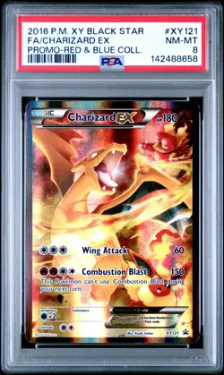 2016 POKEMON XY BLACK STAR PROMO #XY121 FA/CHARIZARD EX PSA 8 - Image 1