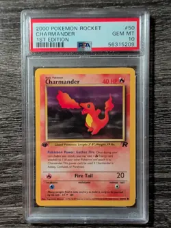2000 POKEMON ROCKET CHARMANDER 1ST EDITION #50 PSA 10 GEM MINT - Image 1