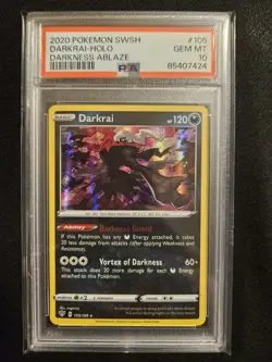 Pokemon Darkrai Darkness Ablaze 105/189 Holo Rare PSA 10 2020 - Image 1