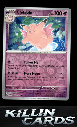 Reverse Holofoil Clefable 036/165 Pokemon Uncommon SV: Scarlet & Violet 151 Card - Image 1