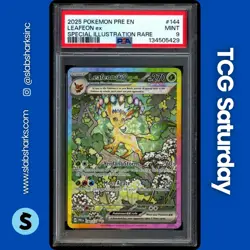 2025 POKEMON PRISMATIC EVOLUTIONS #144/131 LEAFEON EX SIR PSA 9 - Image 1