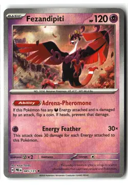 Fezandipiti 045 Holo Master Ball Pattern Prismatic Evolutions 2025 Pokemon NM - Image 1