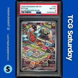 2025 POKEMON DESTINED RIVALS #197/182 ROTOM ILLUSTRATION RARE PSA 8 - Image 1