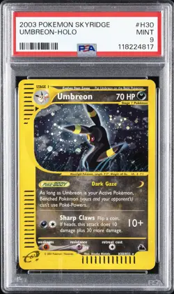 2003 POKEMON SKYRIDGE #H30 UMBREON-HOLO PSA 9 - Image 1