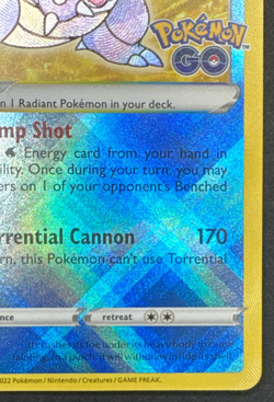 RADIANT BLASTOISE 018/078 NM RADIANT RARE POKEMON GO POKEMON 2022 - Image 2