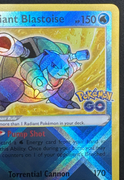 RADIANT BLASTOISE 018/078 NM RADIANT RARE POKEMON GO POKEMON 2022 - Image 3