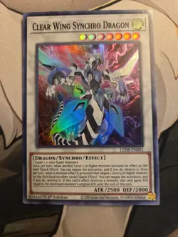 Yugioh! Clear Wing Synchro Dragon - 1st ed Super Rare - LED8-EN001 - NM - Image 1