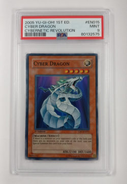 2005 YU-GI-OH! 1ST ED. Cyber Dragon Cybernetic Revolution #ENO15 PSA Mint 9 - Image 1