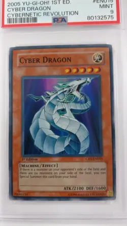 2005 YU-GI-OH! 1ST ED. Cyber Dragon Cybernetic Revolution #ENO15 PSA Mint 9 - Image 2