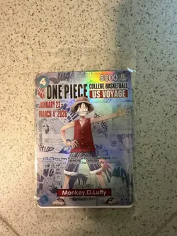 Bandai Namco One Piece Card Monkey.D.Luffy US Voyage Promo Holo P-055 5000 - Image 3