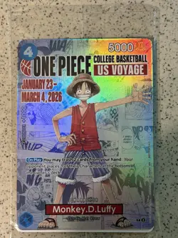 Bandai Namco One Piece Card Monkey.D.Luffy US Voyage Promo Holo P-055 5000 - Image 4