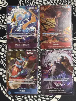 One Piece TCG Event Pack Vol. 8 Full Set Of 4 Promos NM - Luffy, Teach, Shanks - Image 1