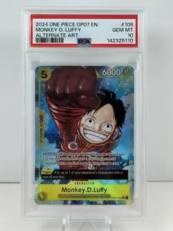 MONKEY D. LUFFY OP07-109 PSA 10 ALT ART 500 YEARS IN THE FUTURE ONE PIECE 2024 - Image 1