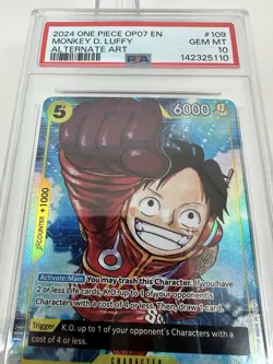 MONKEY D. LUFFY OP07-109 PSA 10 ALT ART 500 YEARS IN THE FUTURE ONE PIECE 2024 - Image 5