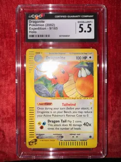 Pokemon Dragonite Expedition 9/165 Holo CGC 5.5 2002 Vintage Card - Image 1