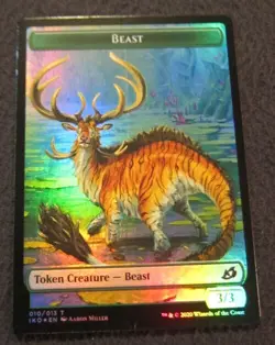 MTG FOIL Double Sided TOKEN Beast Human Soldier IKORIA - Image 1