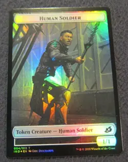 MTG FOIL Double Sided TOKEN Beast Human Soldier IKORIA - Image 2