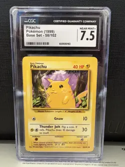 Pikachu 058/102 Base Set Regular CGC 7.5 Near MINT NM+ Pokemon TCG - Image 1