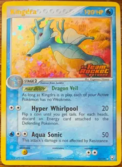Pokemon TCG Kingdra 12/109 EX Team Rocket Returns Stamped Holo Rare - NM - Image 1